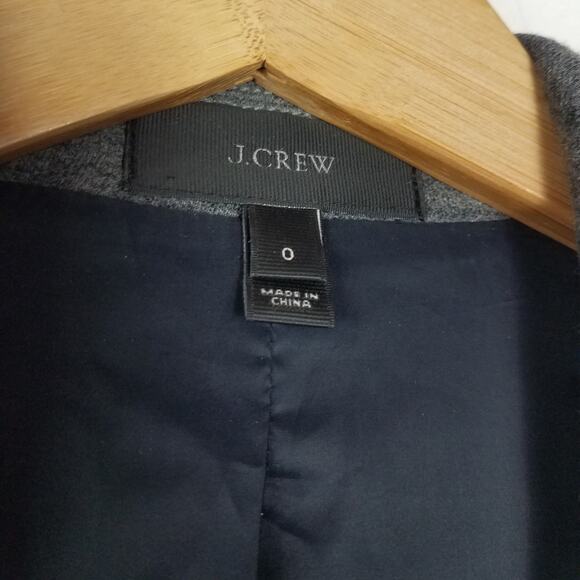 J. Crew | Wool Blend Blazer Grey & Navy Jacket 0 - Picture 6 of 7